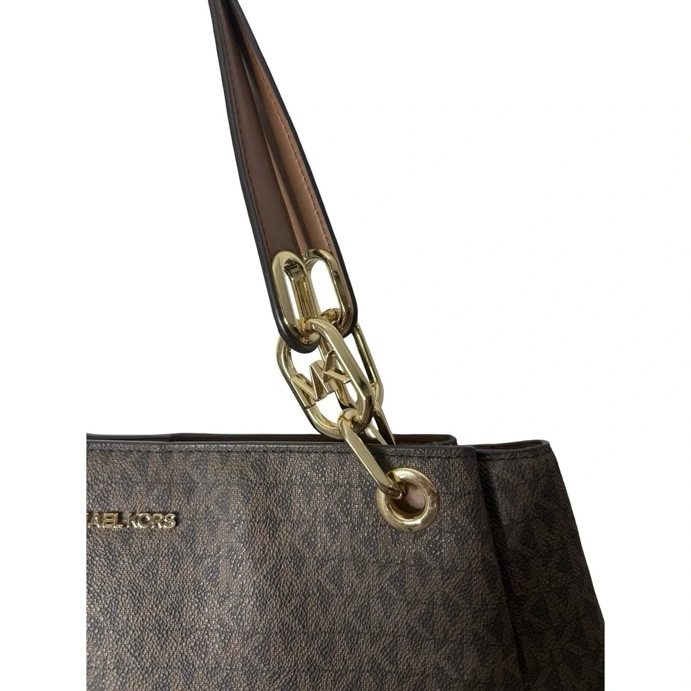 Michael‎ Kors Trisha Large Triple Gusset Shoulder Bag Brown
